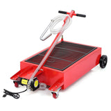 Garvee 20 Gallon Electric Oil Drain Pan with 110V Pump & 8 Ft Hose, Low Profile & T Folding Handle Oil Drain Cart for Truck, Cars, SUVs - Red-Electric