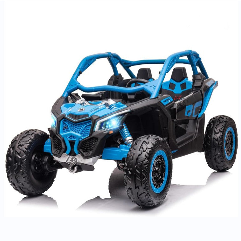 2 Seater Ride on UTV Car, Licensed Can-Am Electric Off-Road Car, 4WD Kids Truck w/Remote Control, 2 * 24V 7AH Batteries, 4 * 200W Motor, 23" Large Seat, EVA Tires, Spring Suspension, Toys for Kids