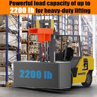 Garvee Forklift Lifting Hook Attachment, 2200 Lbs Capacity Single Mobile Forklift Crane, Forklift Lifting Hoist with Swivel Hook and Large T-Screw, Orange