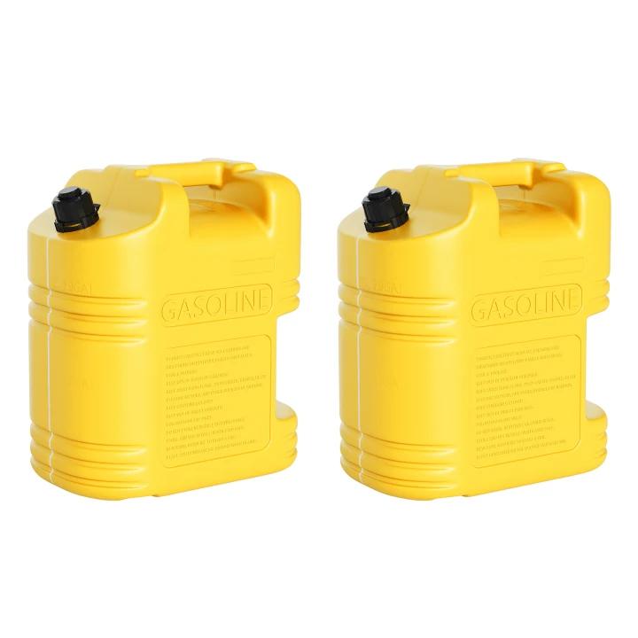 Garvee 5-Gallon Liquid Container 2-Pack with Auto Shut-Off Spout & View Stripe, Dual Ergonomic Handles for Fuel Storage & Transport, Yellow