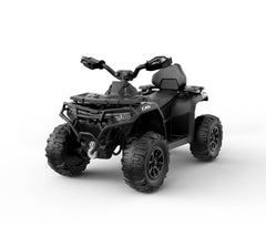 Garvee 12V Electric Ride On Car for Kids 3-8 Years, 2 * 45W Motor, Remote Control, LED Lights, Music Player & Emergency Brake, Battery Powered Cars for Toddlers & Big Kids - Black - Black