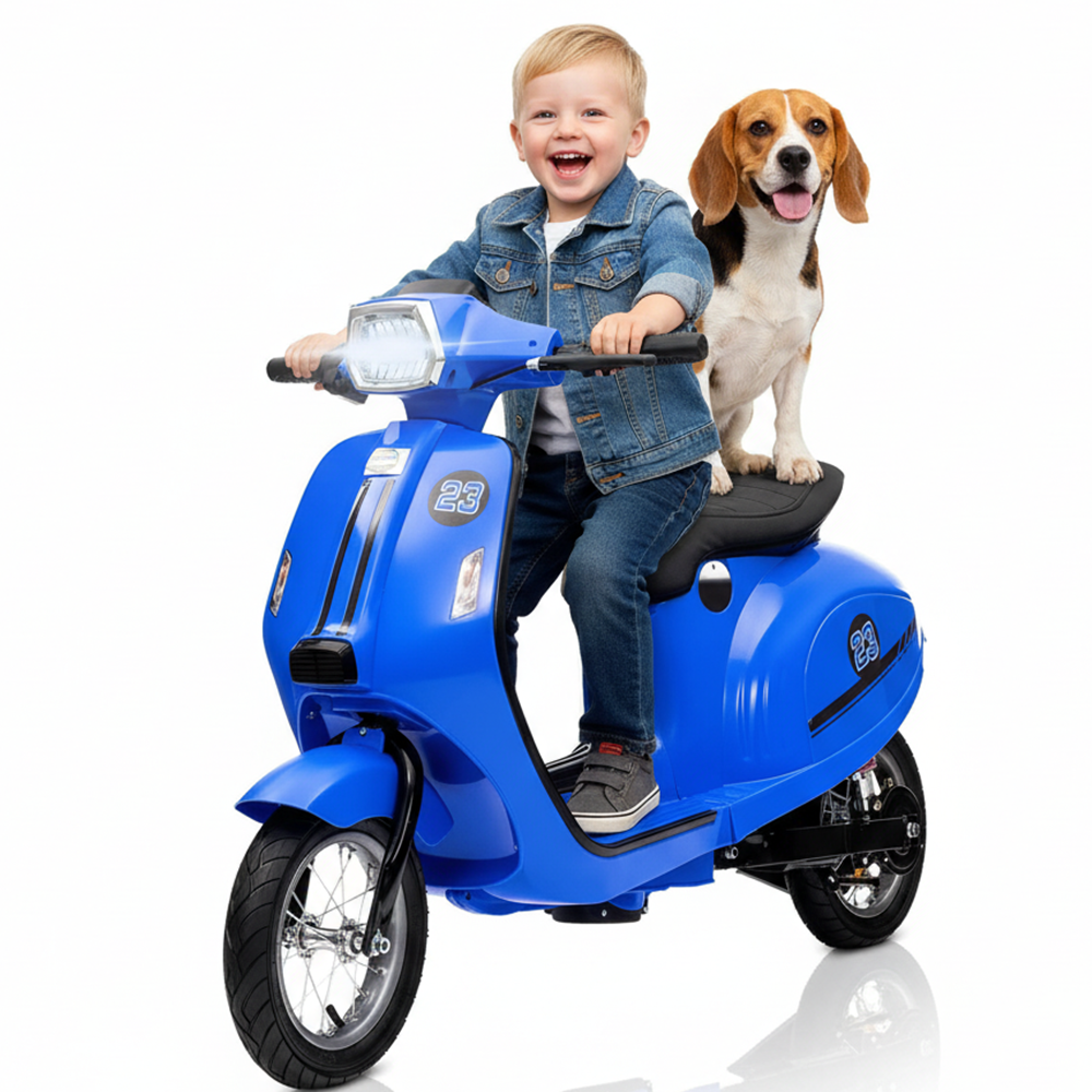 Garvee Ride - G Series: 24V 350W 14MPH Speed Rear Brake Twist Grip Throttle LED Light Blue Durable Pneumatic Tires Outdoor Riding