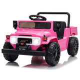 Garvee Licensed Toyota 12V 4WD Kids Ride-On Pickup Truck – Battery Powered Electric Car, Remote Control, wireless, LED Lights, Suspension, Soft Braking, Truck Bed Storage – For Toddlers & Big Kids – Pink - Pink