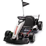 Garvee Ride - G Series: 24V 7Ah Battery Two 200W Motors, 7.5MPH Fast Drifting Circling Car, Stretchable Length Electric Ride Toy,Max Load 135lbs, Racing Toy for Kids 6+ Years,White - White