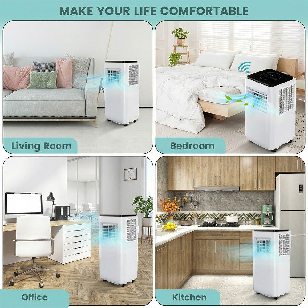 Garvee Portable Air Conditioners 10,000 Btu,4 In 1 Portable Cooling AC with Dehumidifier, Fan Modes, Stand Up AC Unit with 46dB Low Noise & 24H Timer, Sleep Mode for Bedroom, Rooms Up to 450 Sq.Ft