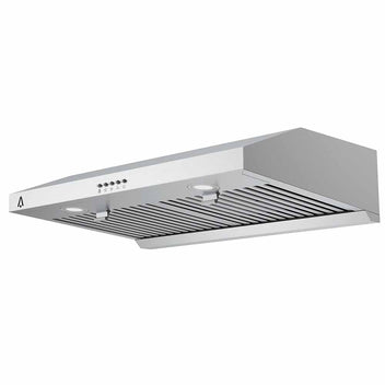 Garvee Range Hood 30 inch, 400 CFM Under Cabinet Range Hood with Strong Suction, Stainless Steel Kitchen Hood with 3-Speed Exhaust Fan and Two Bright LED Lights