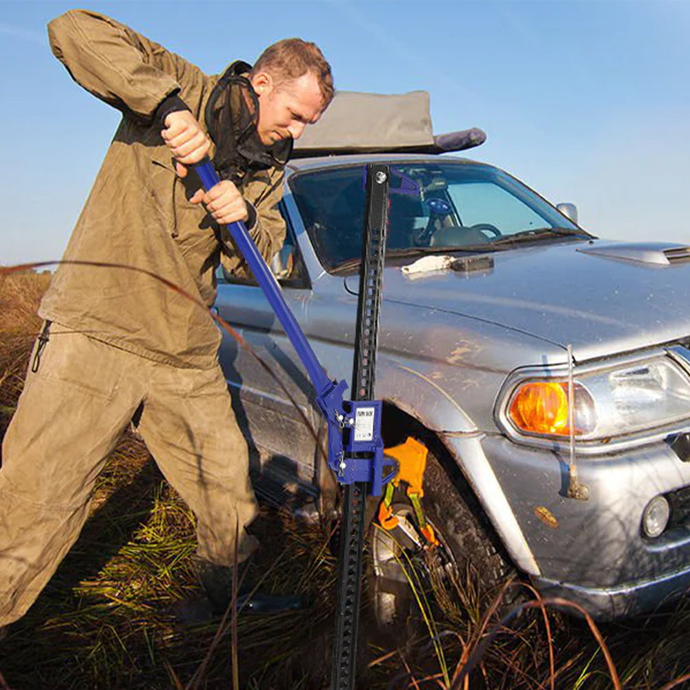 Garvee 3 Ton Farm Jack, 60" Heavy Duty Utility Jack, 6600lbs Capacity, Ratcheting Off-Road Jack for ATV, UTV, SUV, Truck, Tractor, Universal Use, Blue