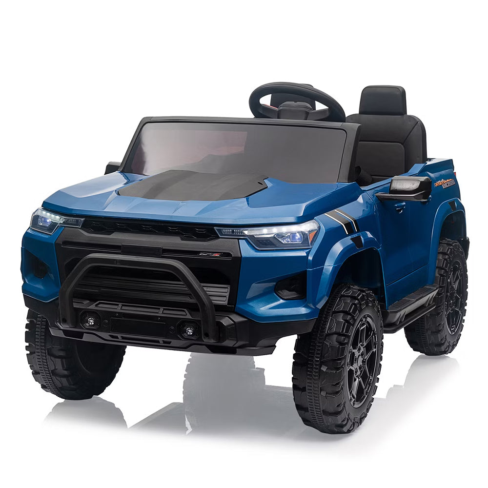 Garvee Ride - P Series: 24V Kids Ride On Car 2 Seater Electric Ride On Toy for Toddlers Battery Powered Truck Car With Remote Control, Battery Display, Handle, Trunk, LED Lights, Music (Blue)