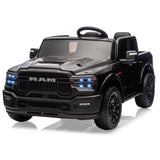 Garvee 2-Seater Electric Ride-On Truck for Kids, 24V RAM 2500 Licensed, Bluetooth, Remote Control, Suspension, LED Lights, Black, Outdoor Adventure - Black