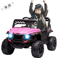 Garvee Ride - P Series: 12V Kids Car: Ride-On Truck, Remote, Suspension, LED, 1.8-3.7 MPH, MP3, Engine Sound, ASTM Certified, for 3-7 Years - Pink