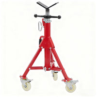 Garvee Adjustable V-Head Pipe Jack Stand with Casters, 28-52 Inch Height, 2500 lb Capacity, Heavy Duty Carbon Steel, Foldable & Portable, Corrosion-Resistant, Suitable for Various Applications
