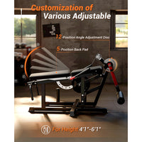Garvee Seated Leg Curl & Extension Machine - Heavy Duty Leg Workout Bench with 12-Position Angle Adjustment for Hamstring Curl, Quad Extension & Lower Body Strength Training, 700 LBS Capacity - Red
