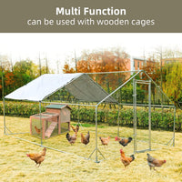 Garvee Chicken Coop, Large Metal Chicken Coop Run for Yard Outdoor Walk-in Hen House with Waterproof Cover, Farm Poultry Cage, Duck, Goose, Chicken, Rabbit (19.7x9.8ft)