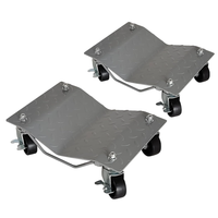 Garvee 2 Items 4 Tire Wheel Dolly Car, Premium Manganese Steel, 3000 Lbs Capacity, Heavy Duty, Antiskid & Recessed Design, 360° Rotatable Wheels, Silver