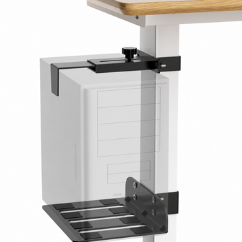 Garvee Heavy-Duty Adjustable Under-Desk CPU Mount Stand with Wheels, Alloy Steel Computer Tower Holder - Rolling - Fits 80×50/75×45/65×45mm Desk Legs/Frames - Fully Compatible Table Legs