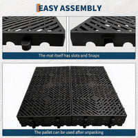 Garvee Heavy Duty Plastic Pallets 23.6"x11.8" Interlinked Modular Grid Floor Pallet Roll for Basement Garage Storage, 6 Pack