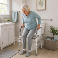 Garvee Raised Toilet Seat with Handles for Seniors, Supports Up to 350lbs, Adjustable Height Toilet Chair for Elderly and Disabled, Adult Potty Chair Bedside Commodes for Seniors
