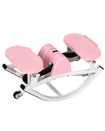 Garvee Lateral Rocking Fitness Stepper – 350 lbs Capacity Side-to-Side Step Machine, 19.7" x 11.2" x 9.4" Compact Under-Desk Twist Stepper for Home Gym Cardio (Pink)