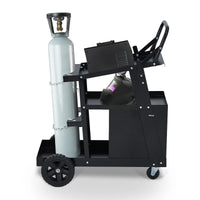 Garvee Welding Cart with 4 Drawers, 360 Swivel Wheels, Heavy Duty Hooks, Steel Frame, Gas Tank Storage, Home Workshop & Job Site Use