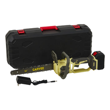 Garvee 20V MAX Cordless Chainsaw - 12-Inch Portable Electric Chain Saw with 2000mAh Battery and Charger, Lightweight and Powerful Pruning Tool for Wood Cutting, Garden, Yard, and Outdoor Use