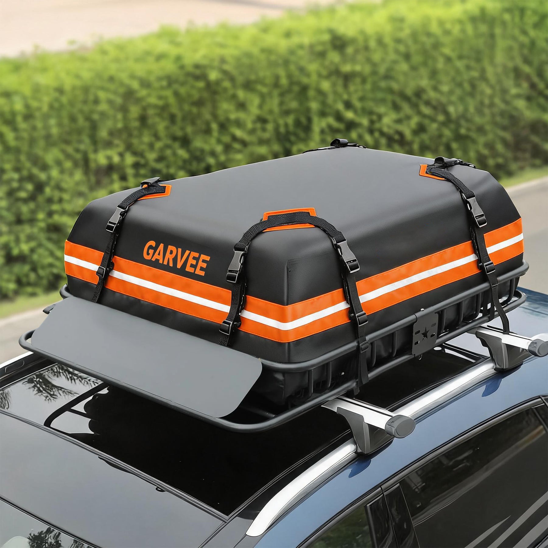 Garvee 51"x36" Universal Rooftop Cargo Carrier Basket – 200lbs Capacity Luggage Rack with Cargo Bag for SUV, Truck & Car
