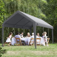 Garvee 10'x20' 200G Heavy-Duty Carport Replacement Cover Waterproof UV Protected for Garage Outdoor Shelter Grey (Frame Not Included)