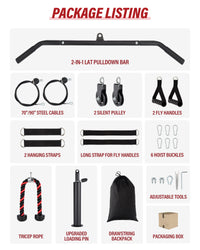 GARVEE Home Gym All in One, 2200LBS Squat Rack Power Cage with Smith Bar, LAT Pull-Down, Cable Systems, Leg Hold-Down and More Attachments, Workout Equipment