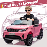 Garvee Ride P Series 12V Kids Ride On Car Land Rover Style Dual Motors 3 Speed Modes 4.5Ah Battery Safety Seatbelt Remote Control Black Outdoor Play - Pink