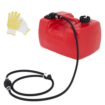 Garvee 3 Gallon Portable Boat Fuel Gas Tank, 12L Marine Tank with Line and Connector, I-Shaped Handle, Compatible with Boats, Kayaks & Outboard Engines, Compact Design, Durable HDPE Material