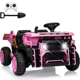 Garvee Ride - P Series: 24V Ride On Dump Truck, 2 Seater Electric Cars for Kids with Remote Control, Dump Bed, Shovel, Music, Led, Wheel Shock Absorption,Ride On Construction Vehicle Four- for Kids 3+,Pink - Pink