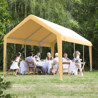 Garvee 13'x20' 200G Carport Top Replacement Cover , Heavy-Duty Garage Top Tent Shelter Tarp Waterproof & UV Protected (Top Cover Only, Frame Not Included), Yellow