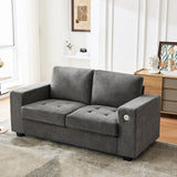 Garvee 71" Chenille Fabric Sofa Modern Comfort Sofa with USB/Type-C Ports, Deep Seat Cushions, Removable Cover, Wide Armrests Ideal for Living Rooms, Small Spaces, and Apartments - Grey - Grey