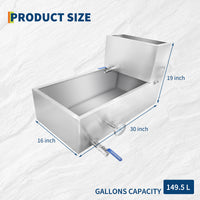 Garvee Maple Syrup Evaporator Pan, 30 x 16 x 19 Inch Maple Syrup Pan with Thermometer & 3/4" Throttle Valve, Stainless Steel Maple Syrup Boiling Pan for Making Sweet Maple Syrup