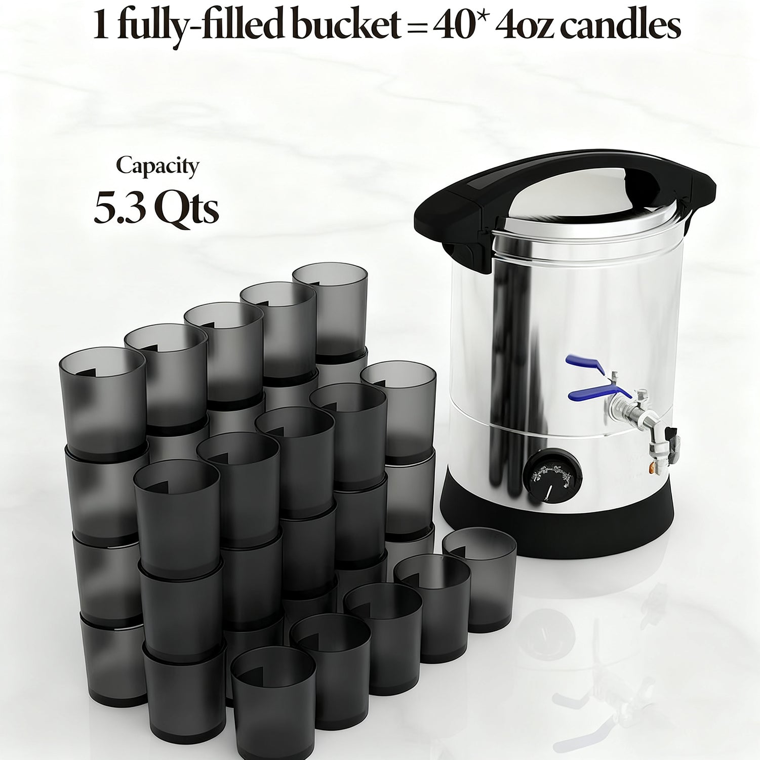 Garvee 5.3 Qts Electric Wax Melter with Temperature Control, Pour Spout, and Easy-Clean Feature for Candle Making, Ideal for Small-Scale Commercial or Home Use