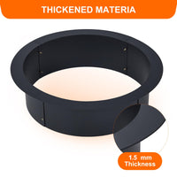 Garvee 30" Fire Pit Ring - 1.5mm Rust-Resistant Steel, 36" Outer Diameter, Customizable for In-Ground or Above-Ground Outdoor Use