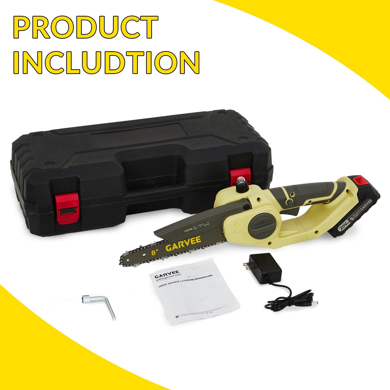 Garvee 8 Inch Mini Chainsaw - Portable Cordless Electric Handheld Chainsaw for Pruning Tree Branches, Yard, Household, and Garden, Perfect Christmas Gift for Men, Dad, Husband, and Women