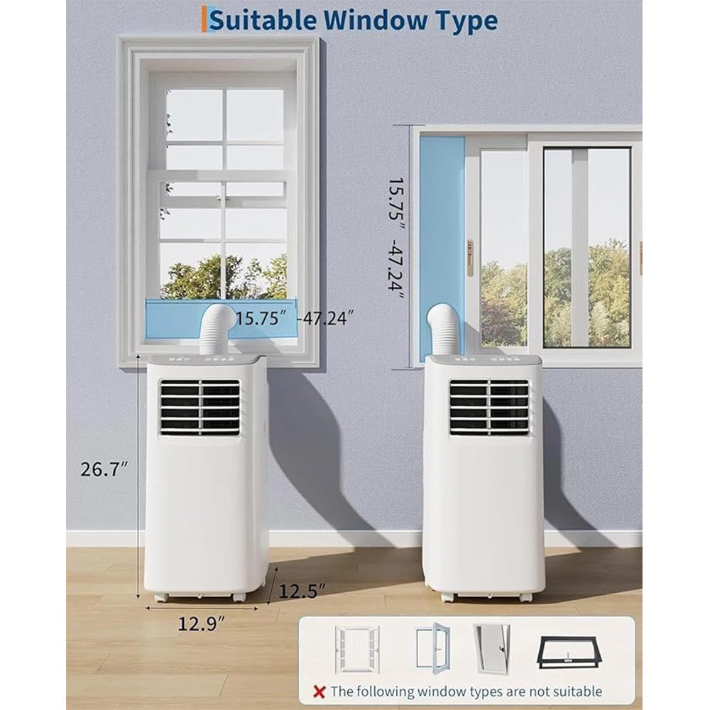 Garvee 3-in-1 Portable Air Conditioner 8K BTU Cooling & Dehumidifier Plastic Remote Control & Timer for Rooms up to 350 sq.ft