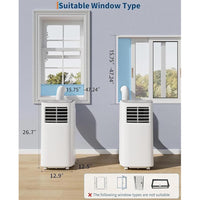 Garvee 3-in-1 Portable Air Conditioner 8K BTU Cooling & Dehumidifier Plastic Remote Control & Timer for Rooms up to 350 sq.ft