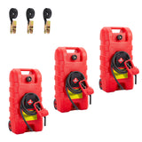 Garvee 3-Pack Fuel Caddy 15 Gallon Portable Diesel Fuel Caddy with Pump, 10ft Hose, Manual Siphon 7.5 L/min, UV-Resistant for Garage and Workshop, Red - Red