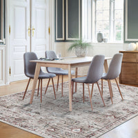 Garvee Modern Vintage Brown 9x12 Washable Rug, Non Slip Oriental Distressed Low Pile Carpet for Living Room, Office, Bedroom