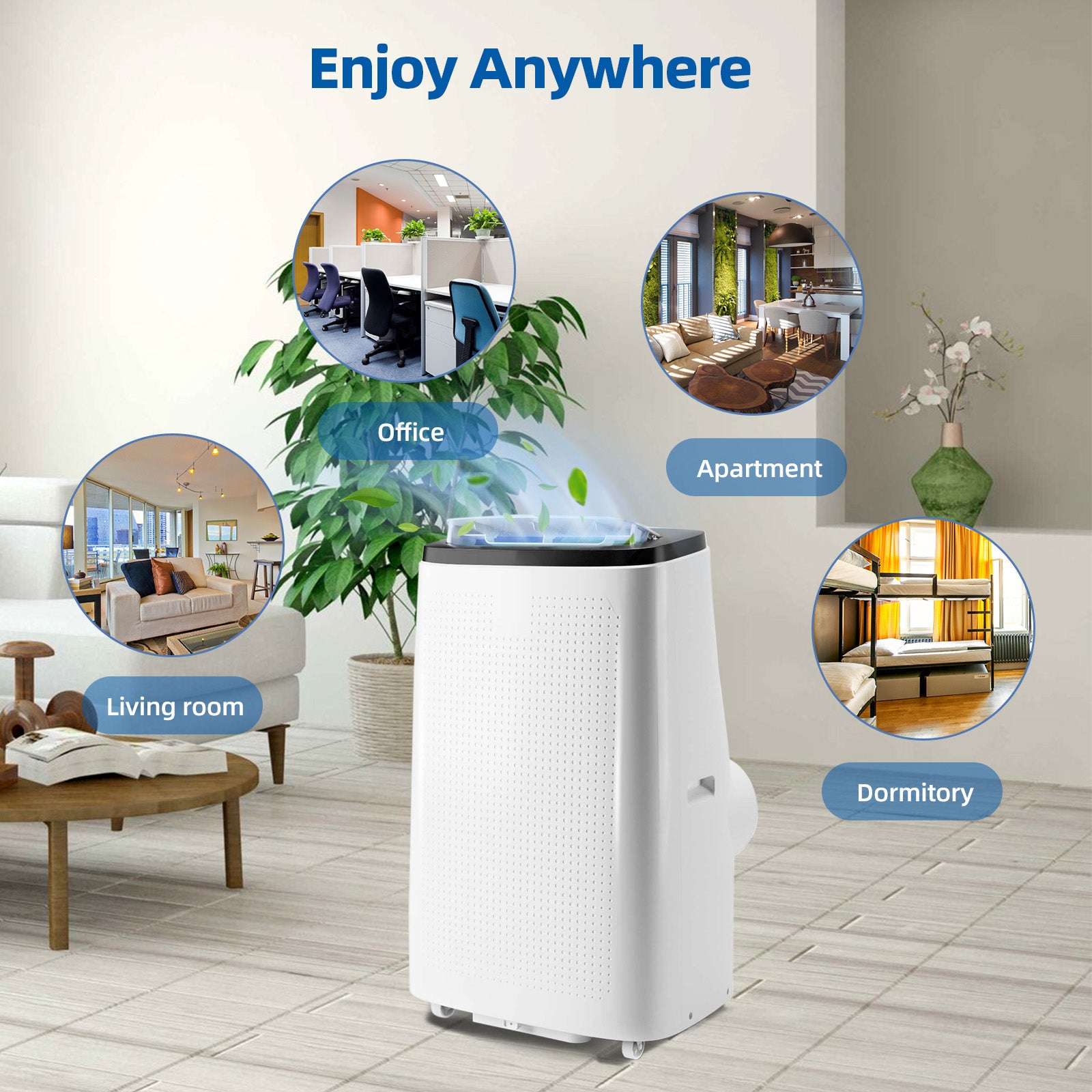 14000 BTU 3-in-1 Portable AC, Dry & Fan, Up to 750 sq ft