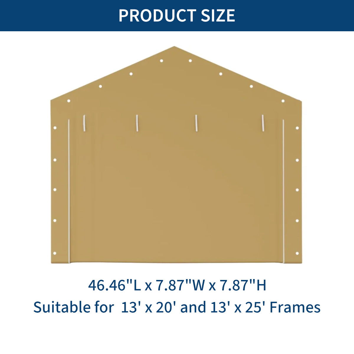 Garvee 2 Pcs Zipper Doors Portable Carport Windproof Heavy-Duty Garage Top Tent Shelter Tarp Waterproof & UV Protected Replacement 13' x 20' - 13' x 25' (Doors Only) Yellow