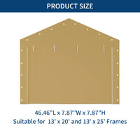 Garvee 2 Pcs Zipper Doors Portable Carport Windproof Heavy-Duty Garage Top Tent Shelter Tarp Waterproof & UV Protected Replacement 13' x 20' - 13' x 25' (Doors Only) Yellow