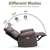 Garvee Swivel Massage Chair, Power Rocking Recliner Chair with Massage and Heating, Oversized Faux Leather Single Sofa Chair, Home Rocking Glider Chairs for Adults, Living Room, Bedroom