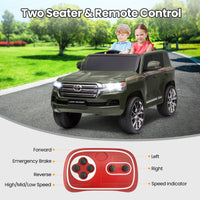 Garvee Ride - P Series: 12V Toyota Land Cruiser Kids' Car: Remote, LED, 3 Speeds, Dual 45W Motors, USB Music, Seat Belt, CPC & ASTM Approved - Green