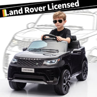 Garvee Ride P Series 12V Kids Ride On Car Land Rover Style Dual Motors 3 Speed Modes 4.5Ah Battery Safety Seatbelt Remote Control Black Outdoor Play - Black
