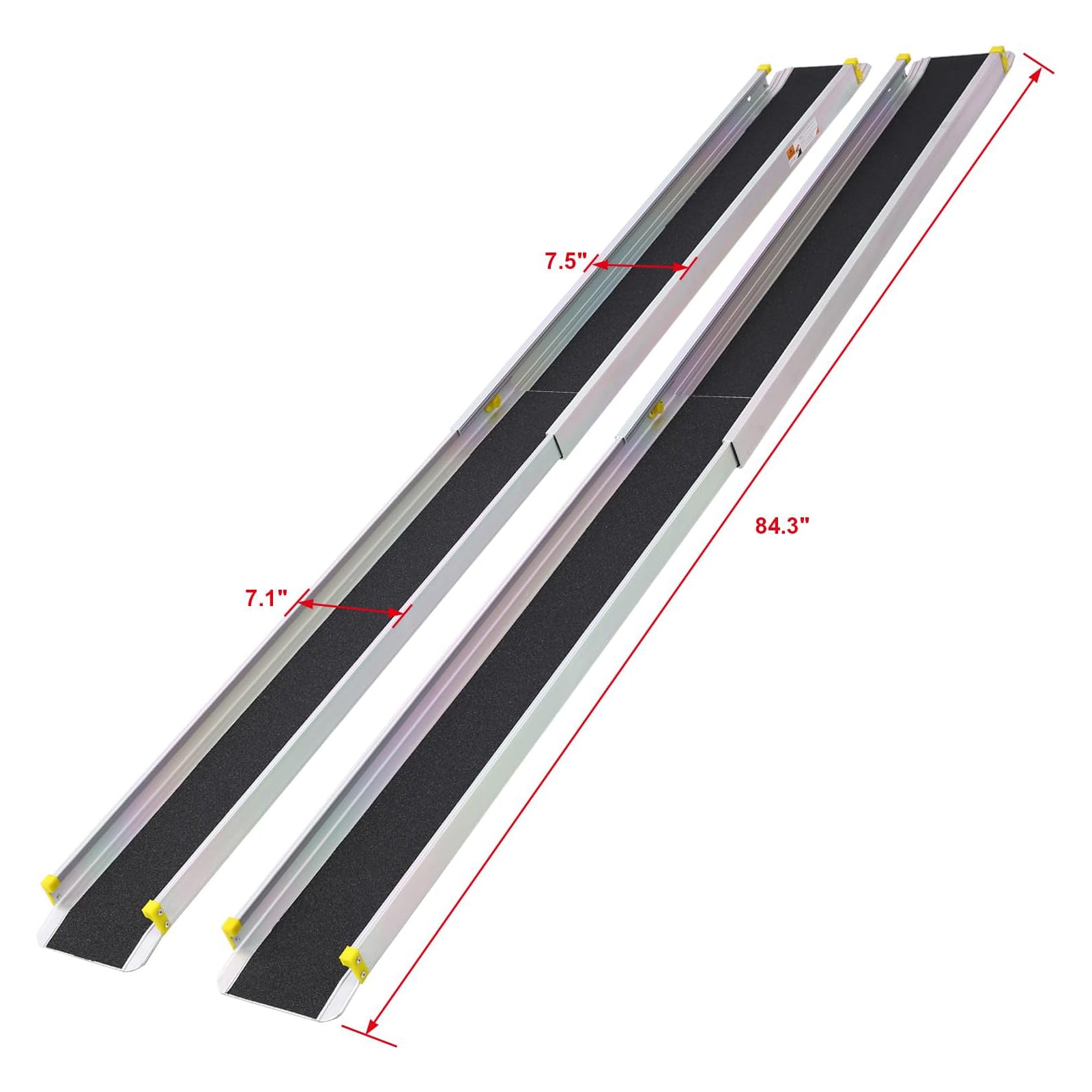 Garvee Telescoping Wheelchair Ramp 7FT Aluminum - Adjustable Track ADA Folding for Home/Car/Doorway/Curbs (Scooter Access)