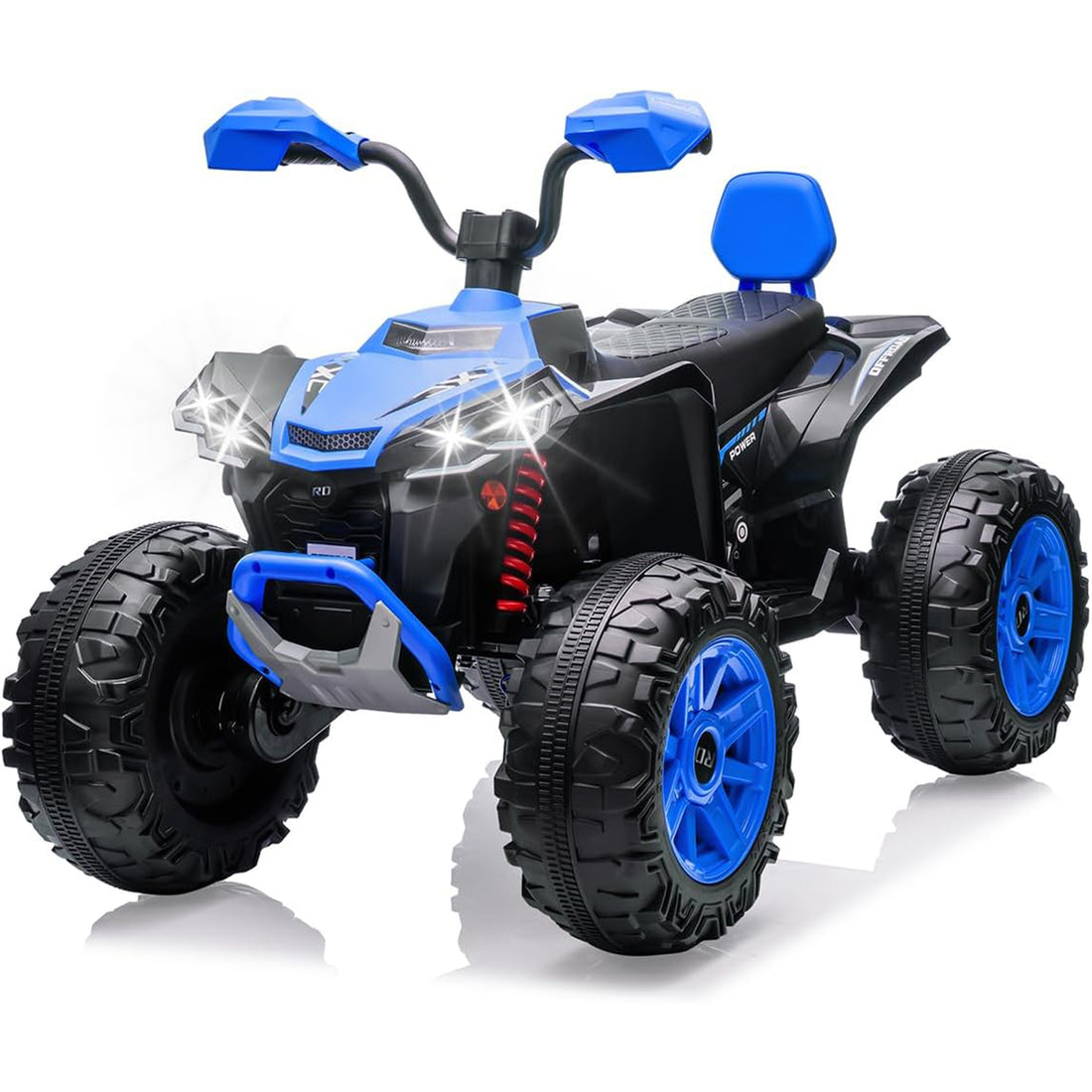 Garvee Ride - P Series: 24V 2-Seater Ride On ATV for Kids - 4-Wheel Battery Powered, High/Low Speed Modes, LED Lights, Music & Horn, Durable Wear-Resistant Wheels, Safe Non-Toxic Material, Outdoor Adventure - Blue