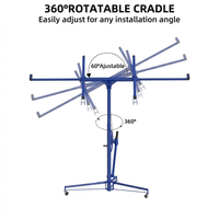 Garvee 16FT Heavy Duty Drywall Lift - 150LBS Sheetrock Panel Hoist - 360° Adjustable Telescopic Arm - 3 Lockable Wheels - Collapsible Jack for Ceiling & Wall Installation - Blue