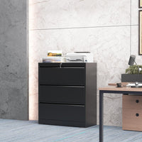 Garvee 3 Drawer Lateral File Cabinet, Metal Filing Cabinet with Lock for Home Office, Wide Steel Storage Cabinet Commercial Drawer Cabinets for Legal/Letter/A4 Size Files Assembly Required